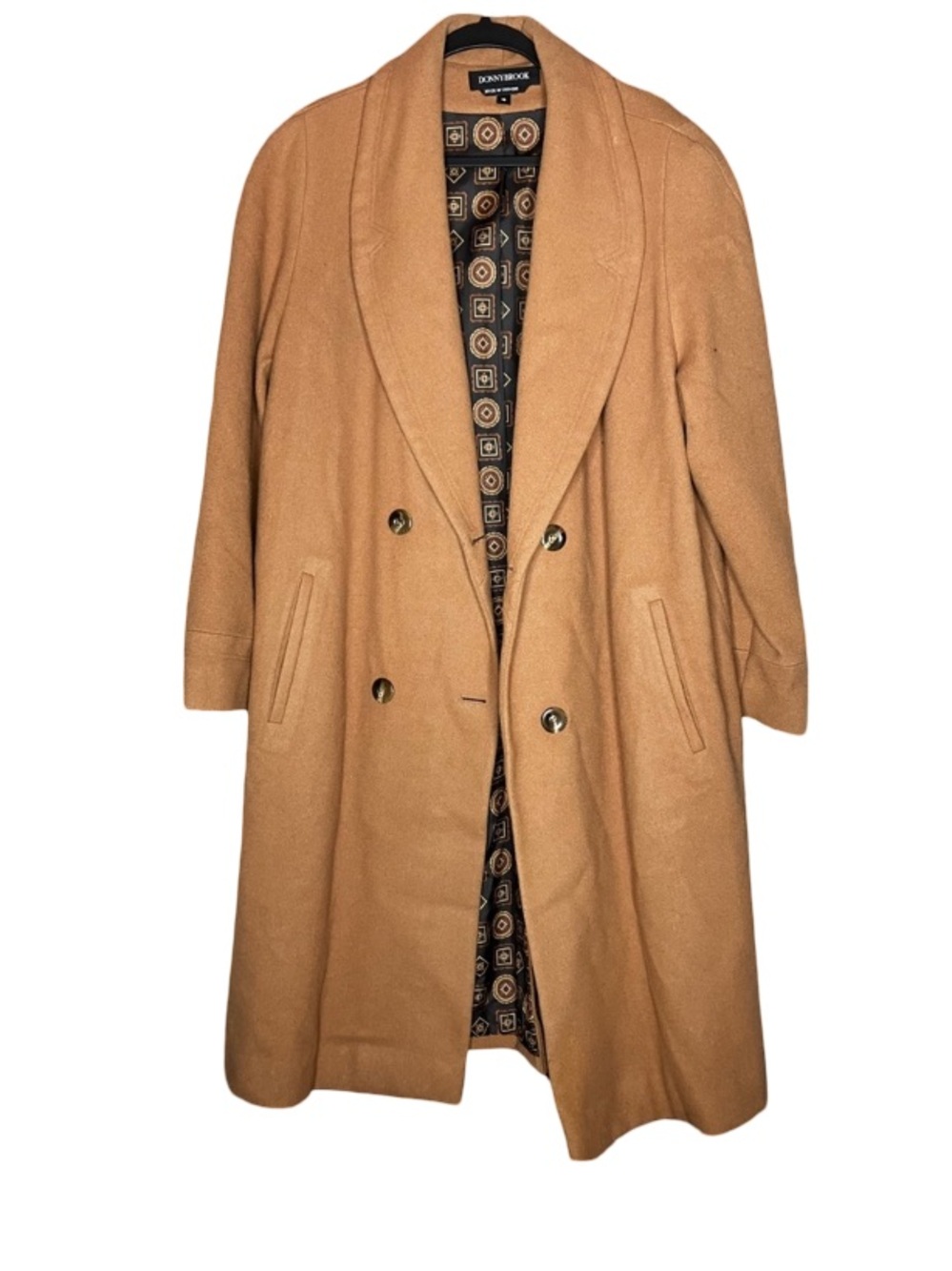 Donny Brook VTG wool tan double breasted coat old money 16